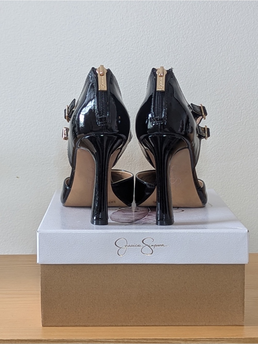 Jessica Simpson Black Patent Double-Strap Mary Jane Heels - Picture 4 of 5